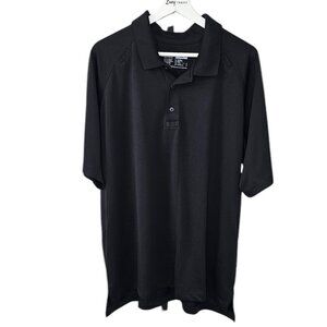 5.11 Tactical Mens Short Sleeve Polo Henley Shirt, Black, Utility Tactical, XL